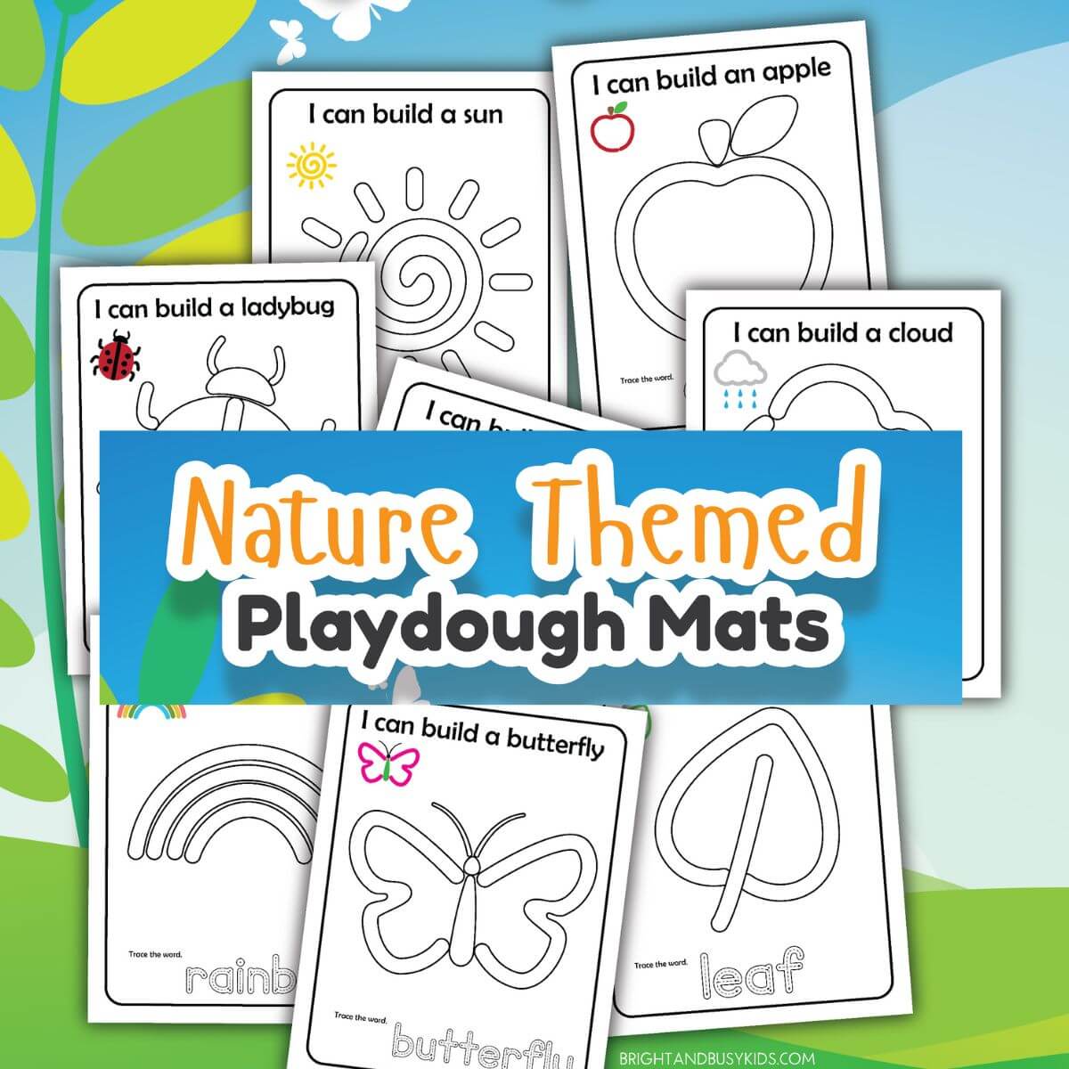 Nature Playdough Mats for Summer