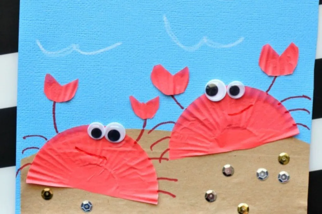 Cupcake Liner Crab Craft